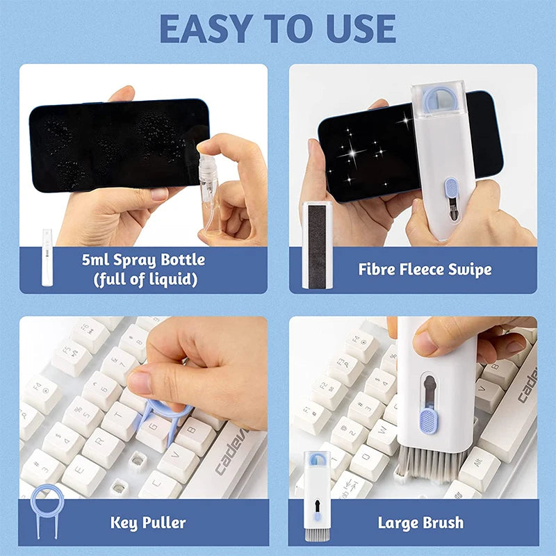 Brush - 7‑in‑1 Deluxe Electronic Cleaning Kit – Keyboard, Headset, AirPods, Earphones & Laptop Screen Cleaner Pen