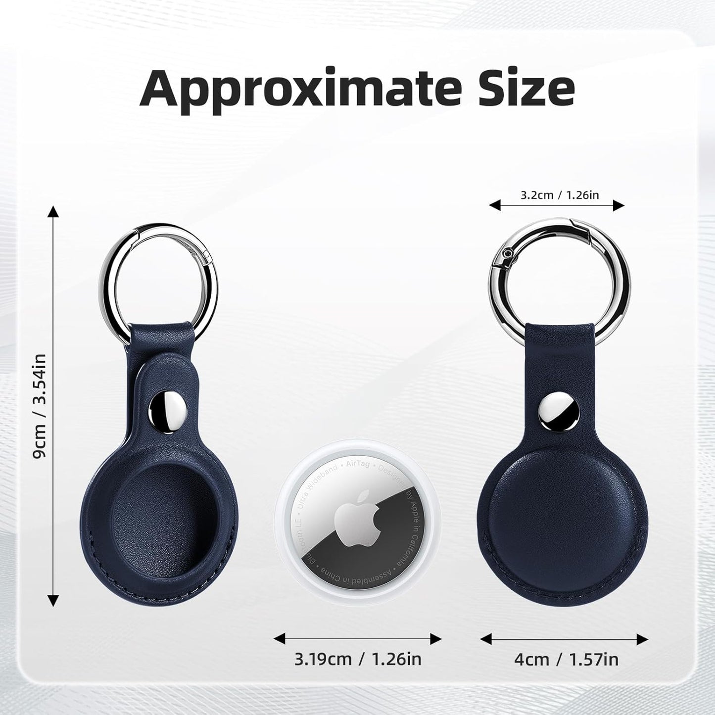 AirTag Case - 4‑Pack PU Leather AirTag Case with Key Ring – Protective Holder for Luggage, Pets, Kids & Keychains
