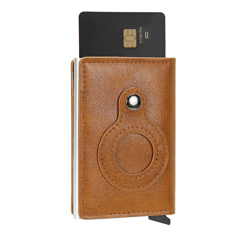 Rfid Credit Card Holder Wallet for Airtag Men Women Wallets Money Bags Leather Wallet for Apple Air Tag Purses Smart Wallet
