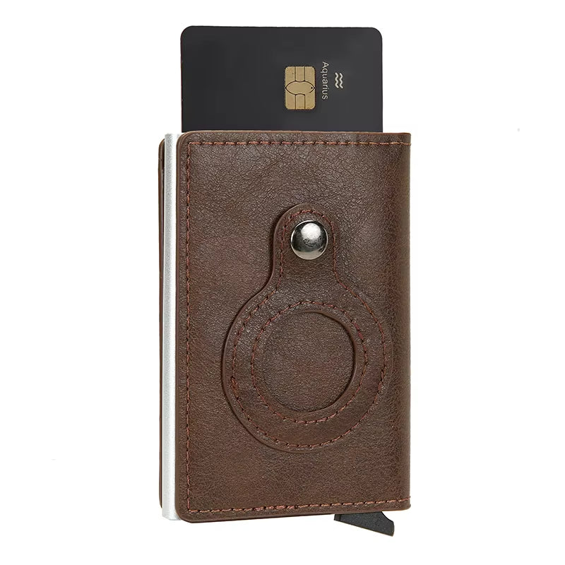 Rfid Credit Card Holder Wallet for Airtag Men Women Wallets Money Bags Leather Wallet for Apple Air Tag Purses Smart Wallet