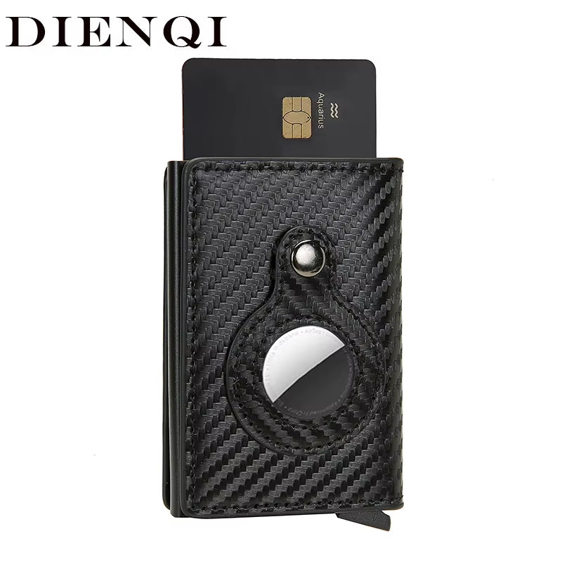 Rfid Credit Card Holder Wallet for Airtag Men Women Wallets Money Bags Leather Wallet for Apple Air Tag Purses Smart Wallet