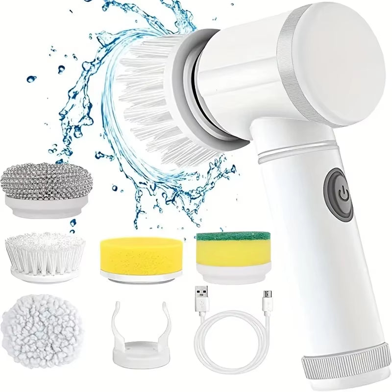 Electric Spin Scrubber – Cordless Cleaning Brush with 5 Attachments for Bathroom & Kitchen