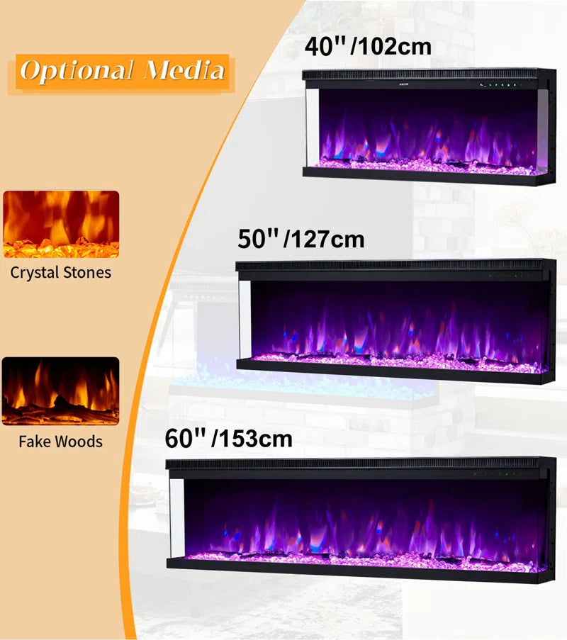 France Belfry 3-Sided Electric Fireplace Heating 1800W