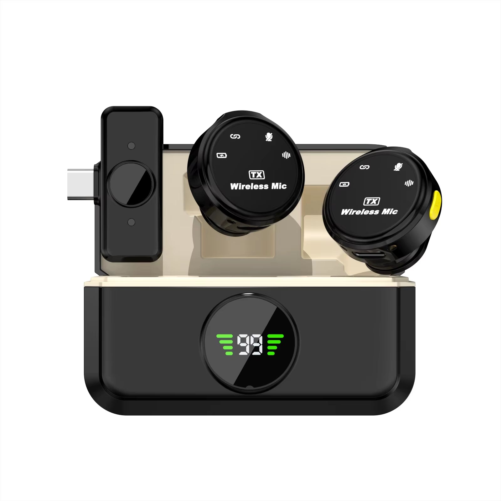 2.4G Plug and Play Chip Wireless Lavalier Mic with Charging Case Lavalier Microphone Wireless for Iphone