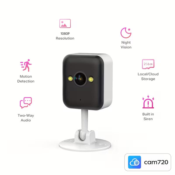 1080P HD Security Camera with Color Night Vision, Motion Alerts & Alexa – USB-Powered Indoor/Outdoor CCTV