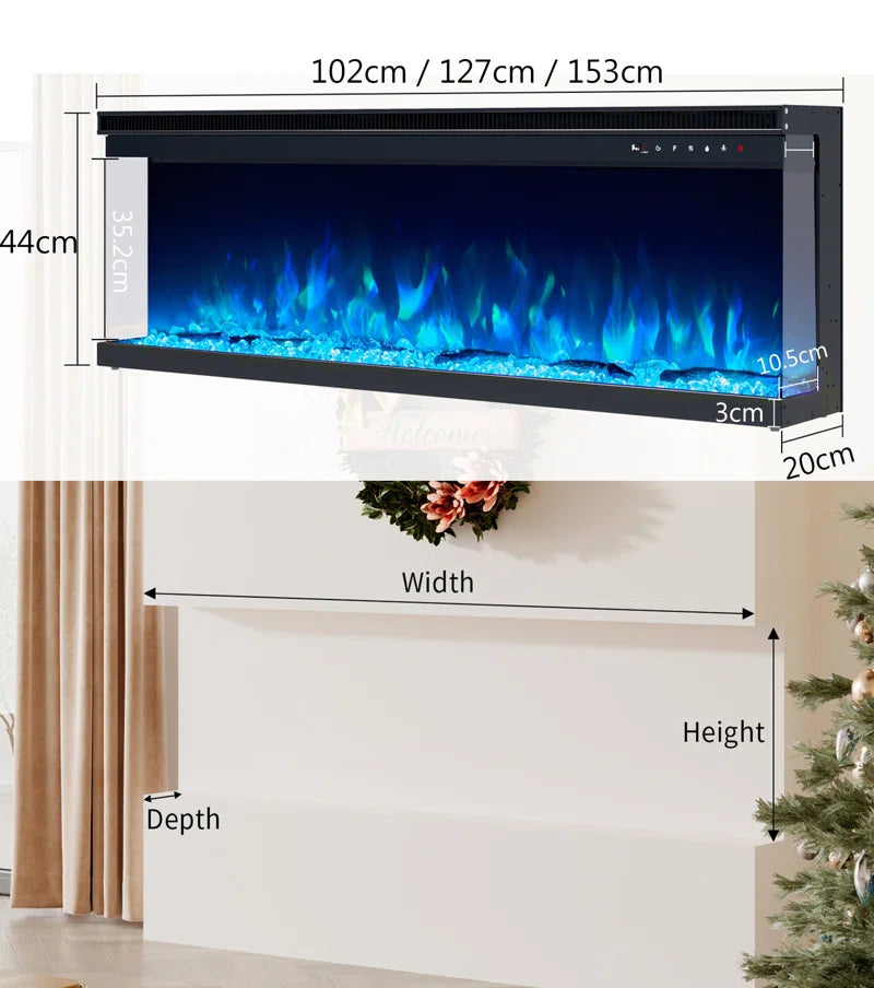 France Belfry 3-Sided Electric Fireplace Heating 1800W