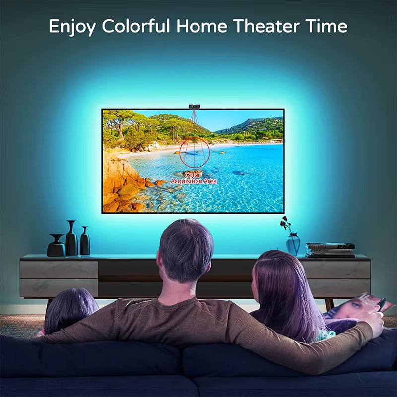 Lights - USB LED TV Backlight with Camera Color Pickup RGBIC LED Strip Lights APP Control Sync Music for 40-75 Inch TV Game Atmosphere