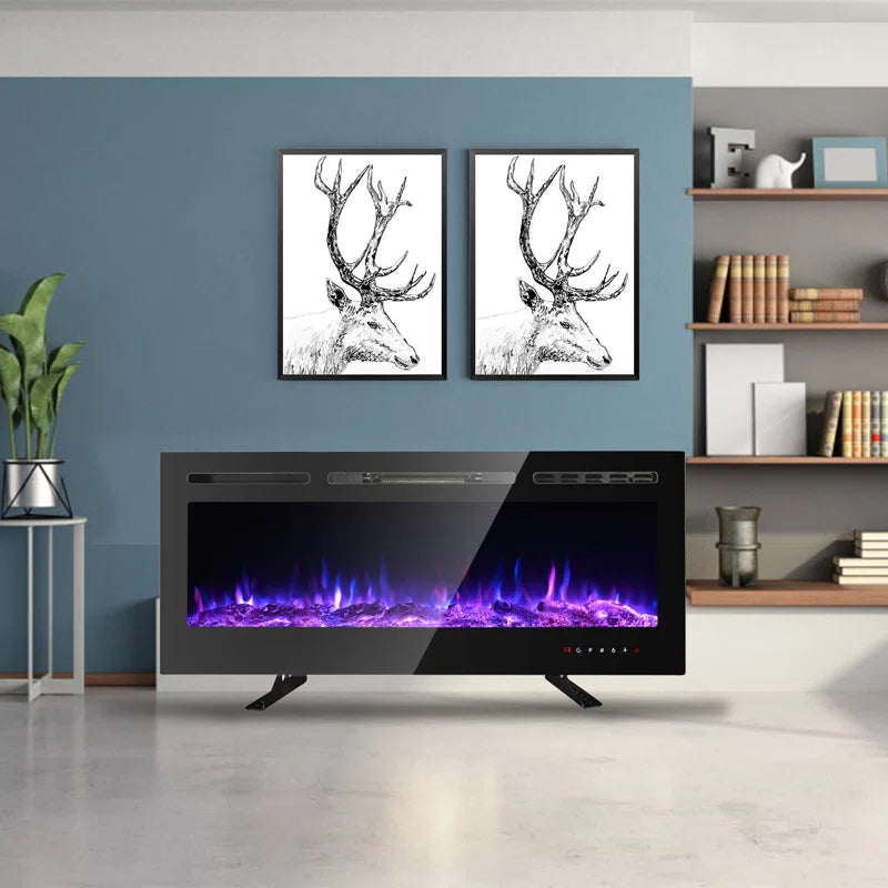 Eulala  Black Electric Fireplace with 5000 BTU
