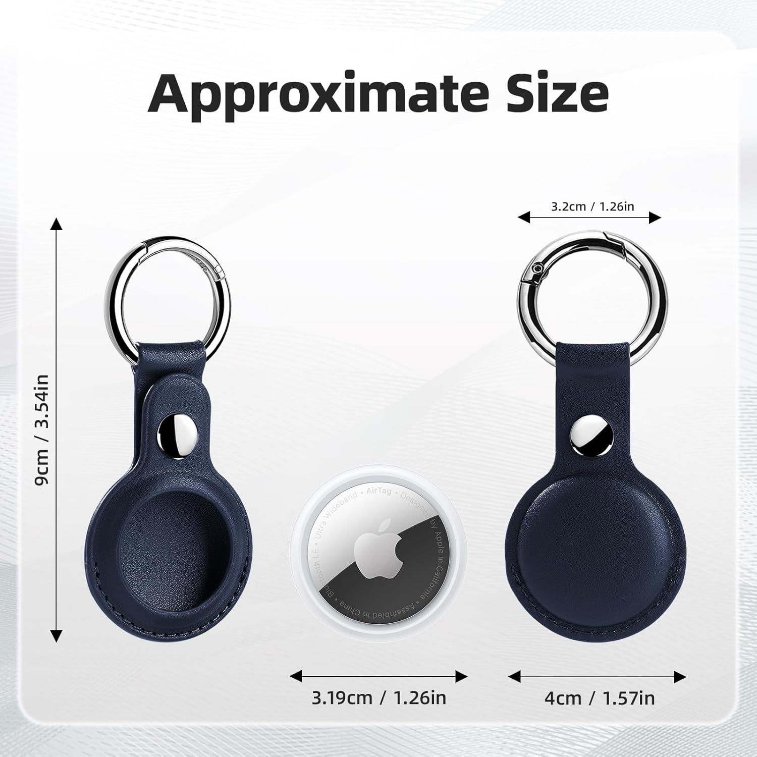 AirTag Case - 4‑Pack PU Leather AirTag Case with Key Ring – Protective Holder for Luggage, Pets, Kids & Keychains