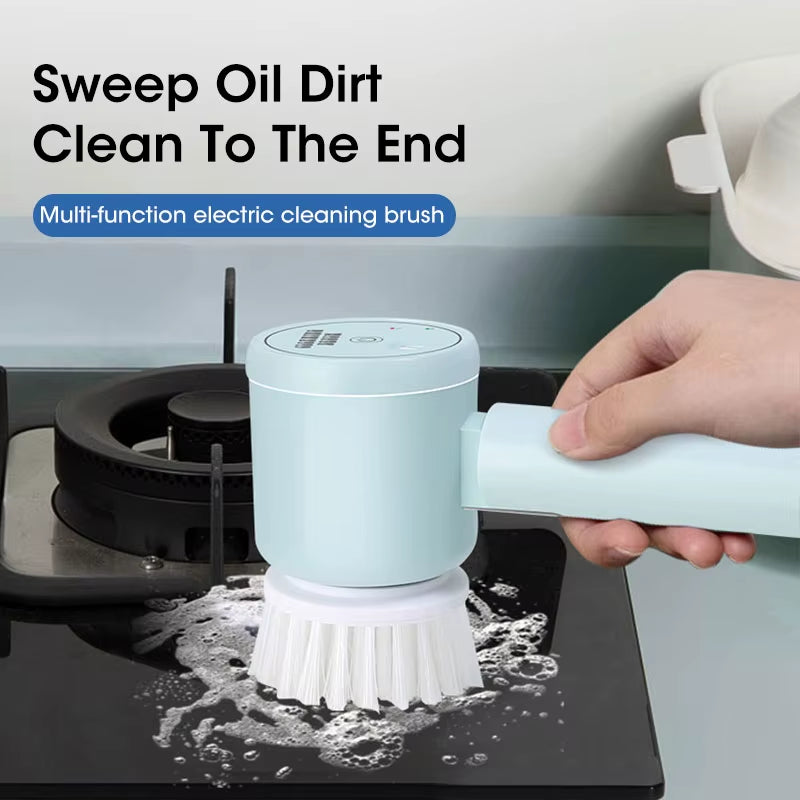 Electric Spin Scrubber – Cordless Cleaning Brush with 5 Attachments for Bathroom & Kitchen