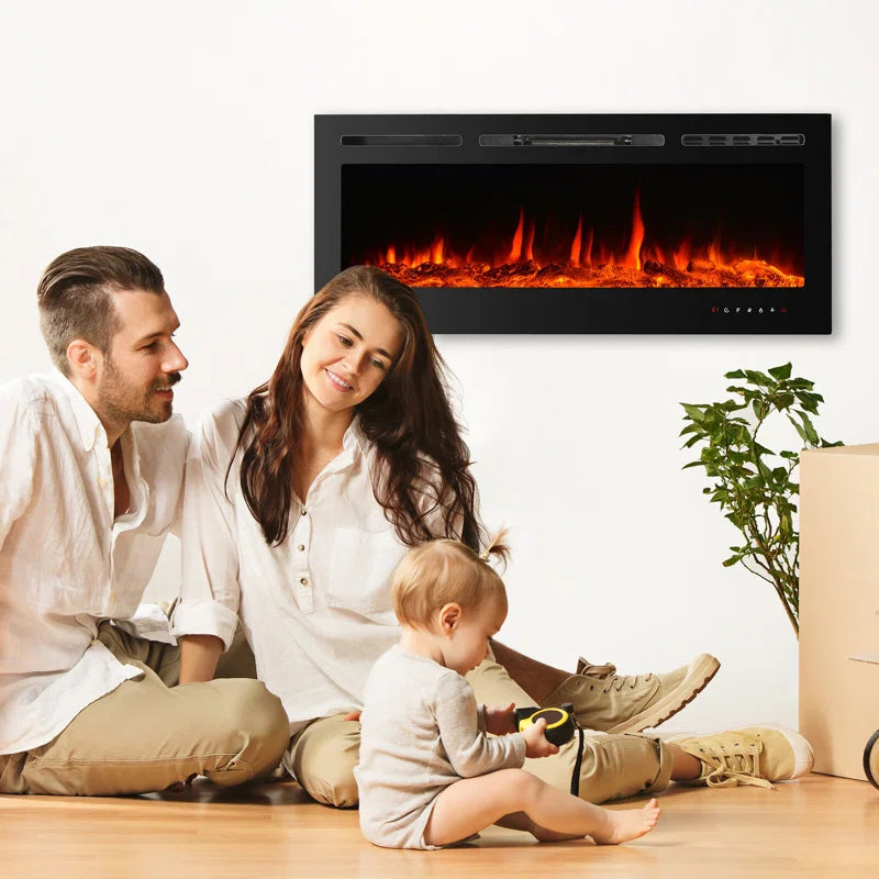 Eulala  Black Electric Fireplace with 5000 BTU