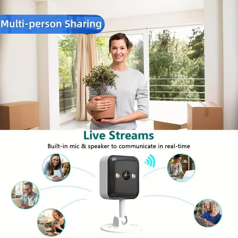1080P HD Security Camera with Color Night Vision, Motion Alerts & Alexa – USB-Powered Indoor/Outdoor CCTV