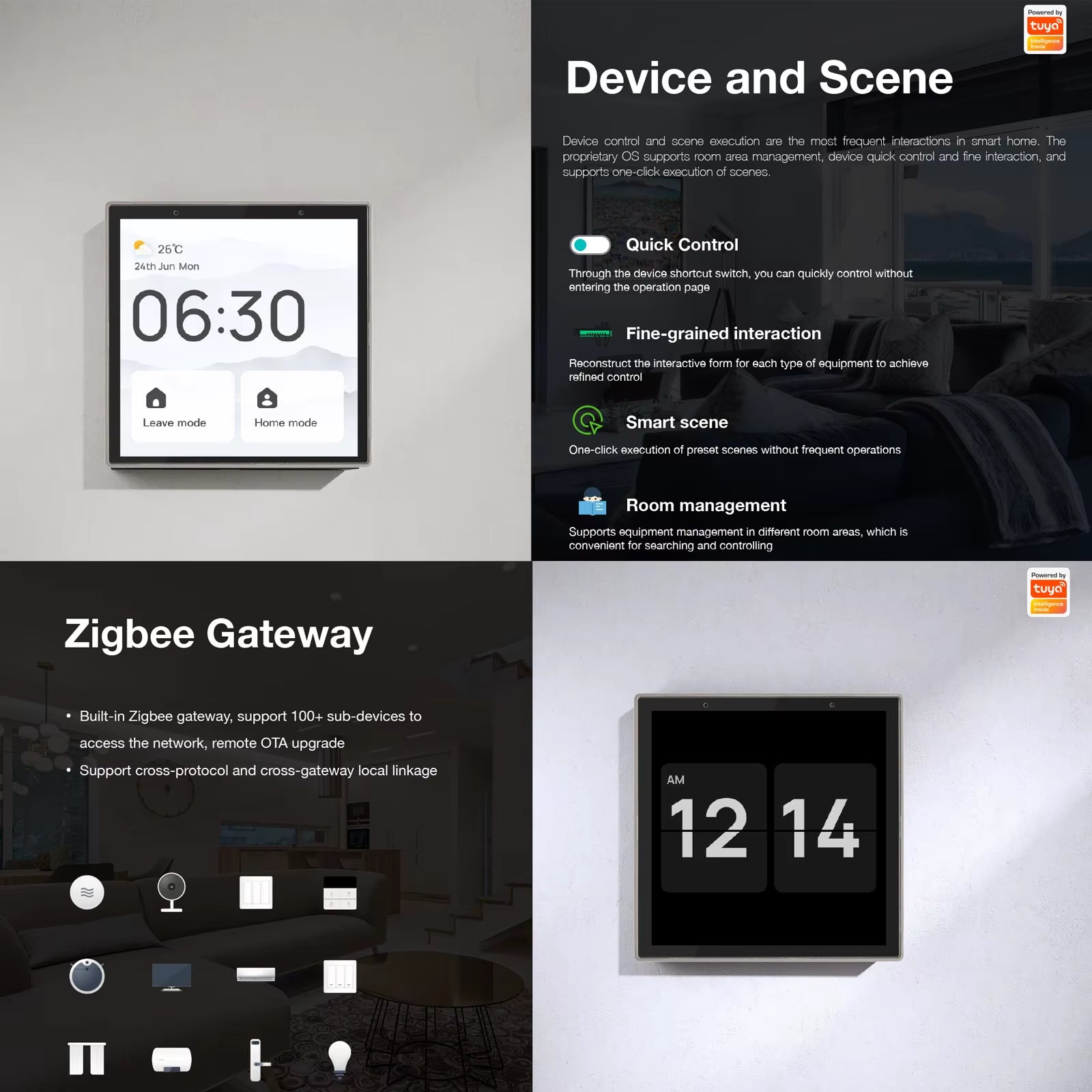 RAISE Tuya Smart Doorbell Camera and 4" Smart Home Control Panel, Home Security System, Linux System