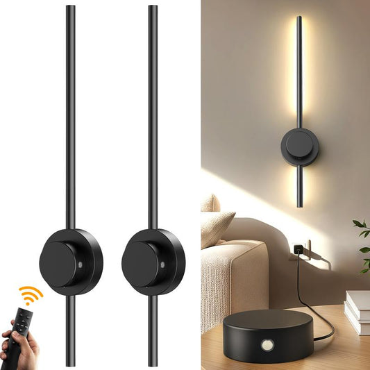 Limited Time 50% off Rechargeable Wall Sconces Set of 2 Wireless Lights with Remote Touch Control 360° Adjustable Heads 3 Color Temperatures RGB 16 Colors Timer No-Wire Installation for Bedroom Living Room TV Hallway