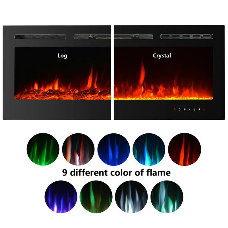 Eulala  Black Electric Fireplace with 5000 BTU