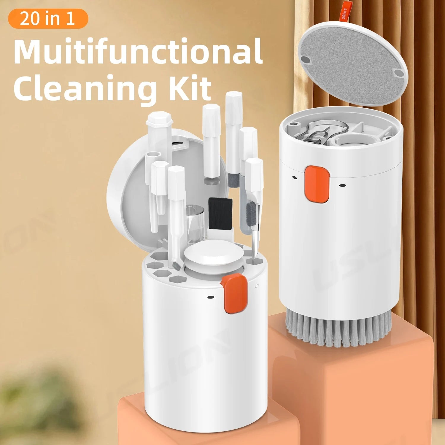 Brush - 20‑in‑1 Portable Multi‑Tool Cleaning Kit – Laptop, Tablet & Phone Keyboard & Earbud Brush