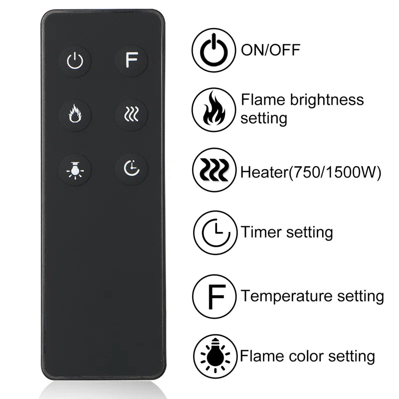 Eul  Black Electric Fireplace With