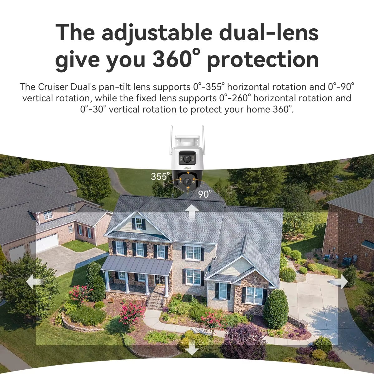 IMOU 10 MP Dual‑Lens Outdoor PTZ Security Camera – AI‑Powered Human & Vehicle Detection, Smart Surveillance for Home & Yard
