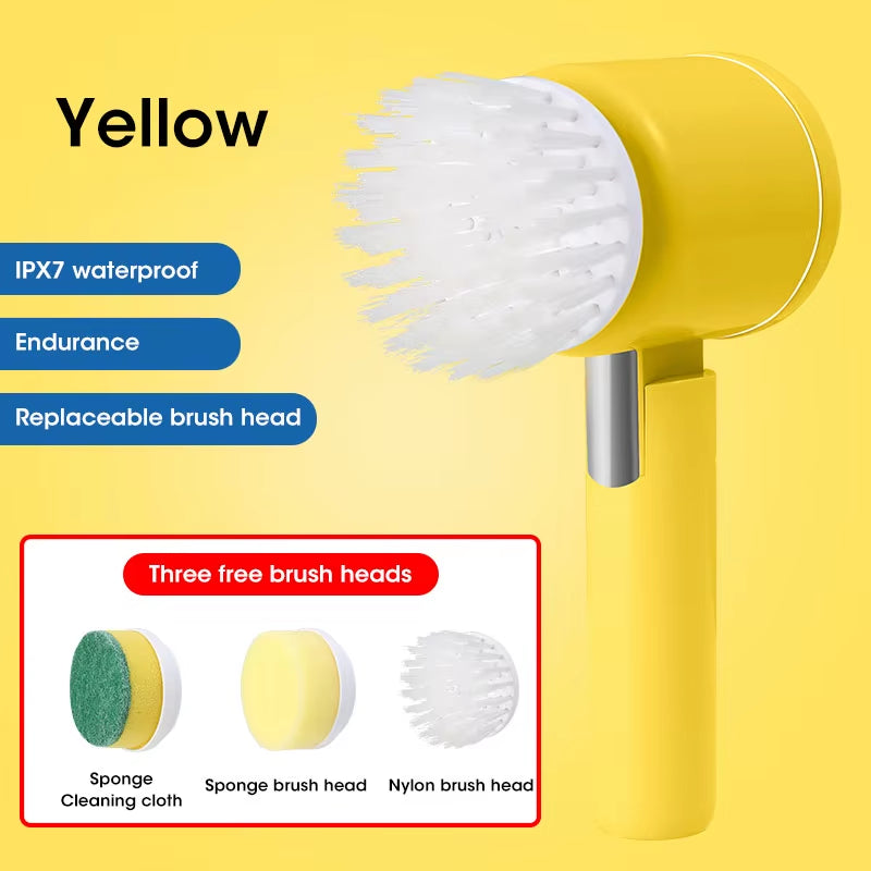 Electric Spin Scrubber – Cordless Cleaning Brush with 5 Attachments for Bathroom & Kitchen