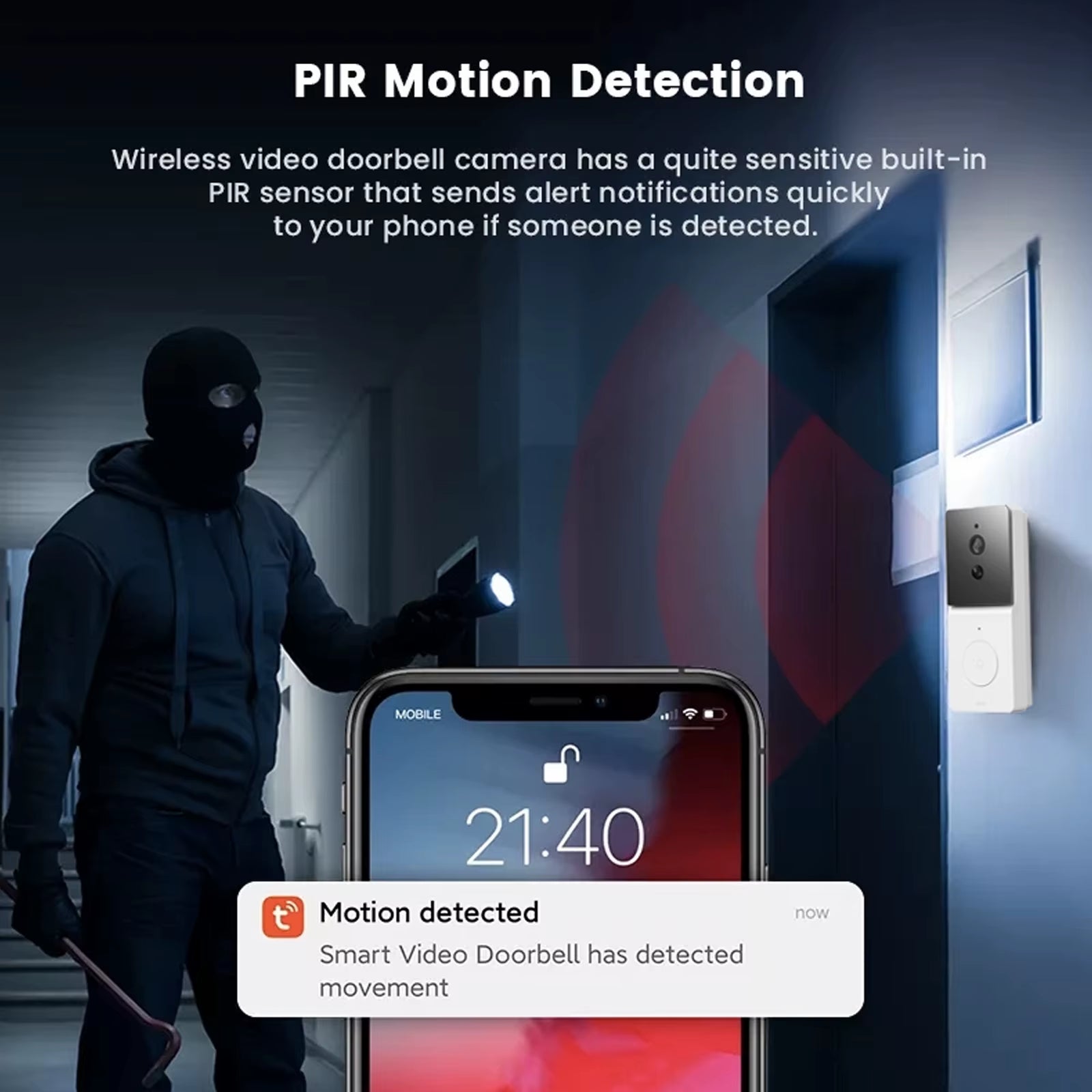 RAISE Tuya Smart Doorbell Camera and 4" Smart Home Control Panel, Home Security System, Linux System