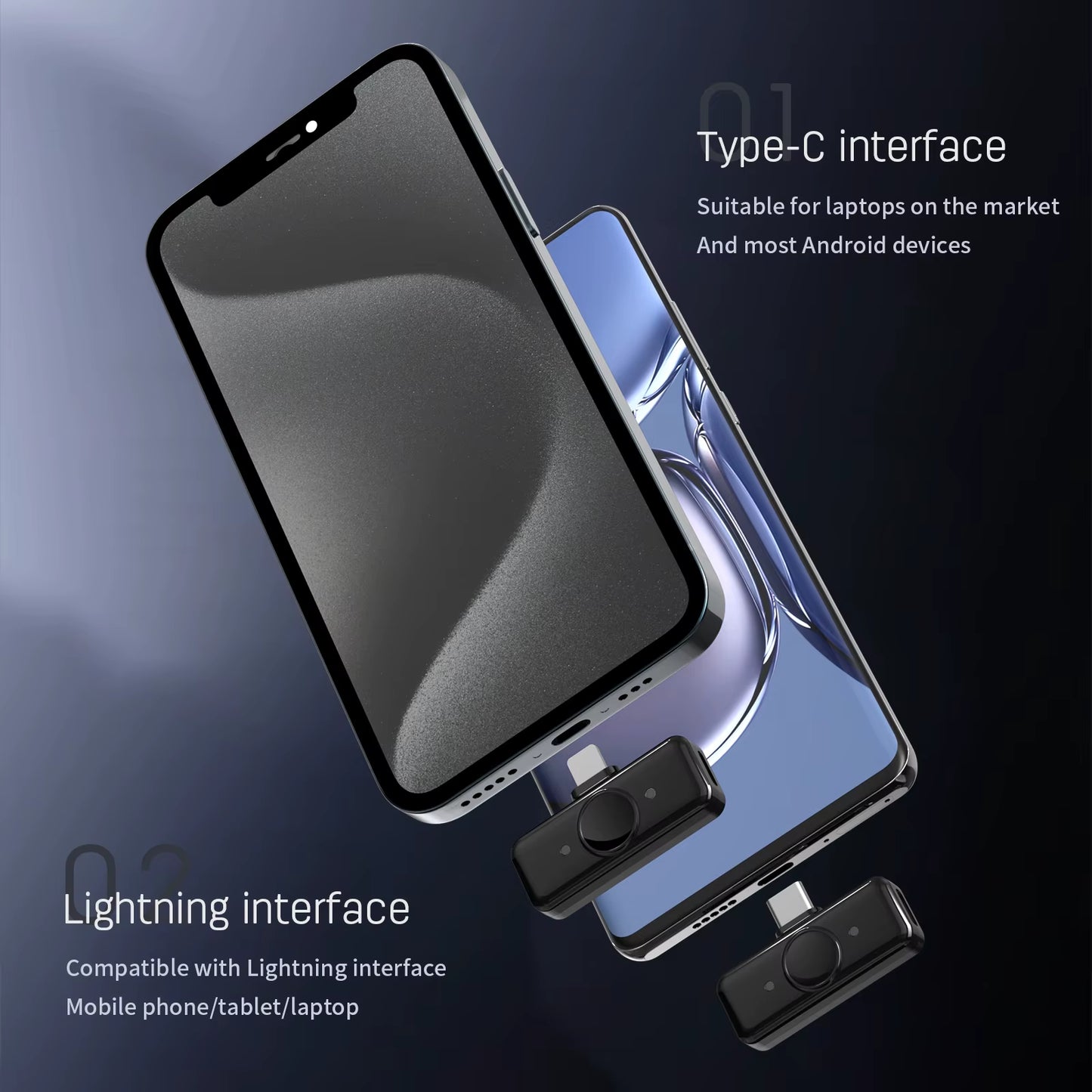 2.4G Plug and Play Chip Wireless Lavalier Mic with Charging Case Lavalier Microphone Wireless for Iphone
