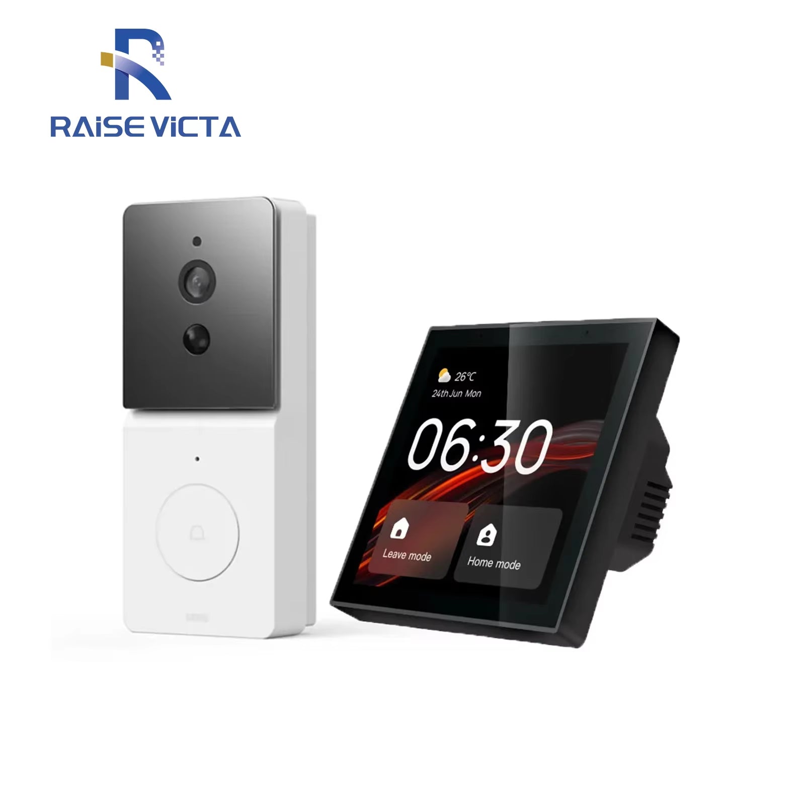 RAISE Tuya Smart Doorbell Camera and 4" Smart Home Control Panel, Home Security System, Linux System