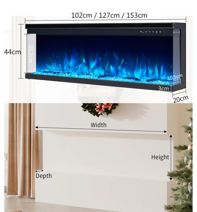 France Belfry 3-Sided Electric Fireplace Heating 1800W