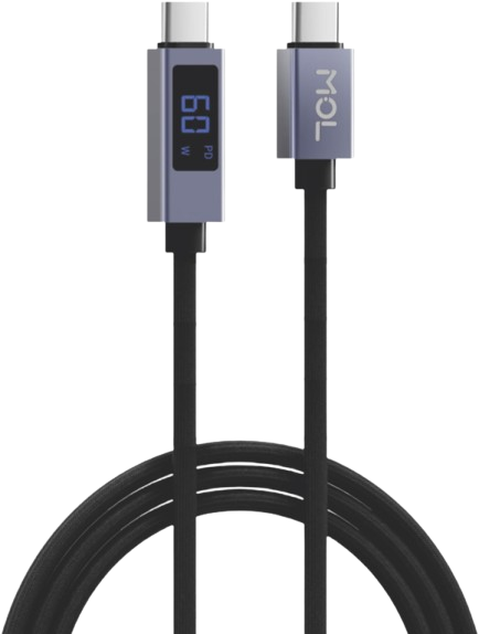 MOL Stretch 60W Type-C to Type-C Fast Charging Cable – 3A, 2-Meter, Digital Display