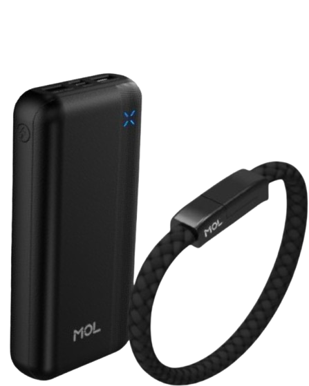 MOL FierceC Bracelet Cable + MOL Endure 20,000mAh Power Bank Combo