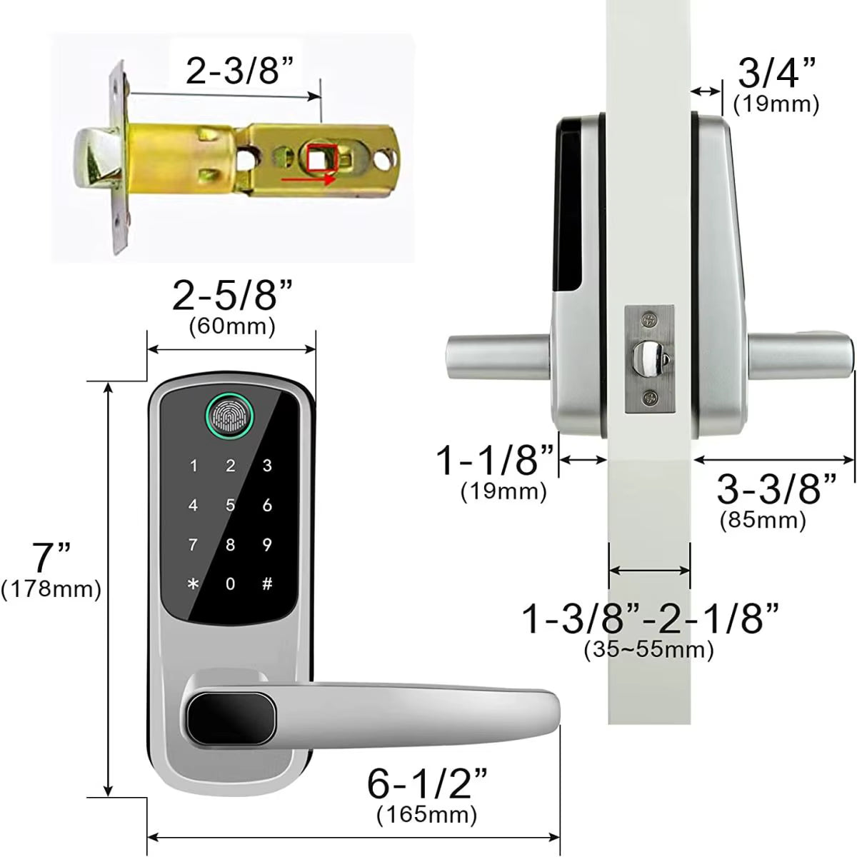 TTLOCK Wifi Electronic Smart Door Lock with Biometric Fingerprint / Password /Smart Card / Key Unlock/ USB Emergency Charger