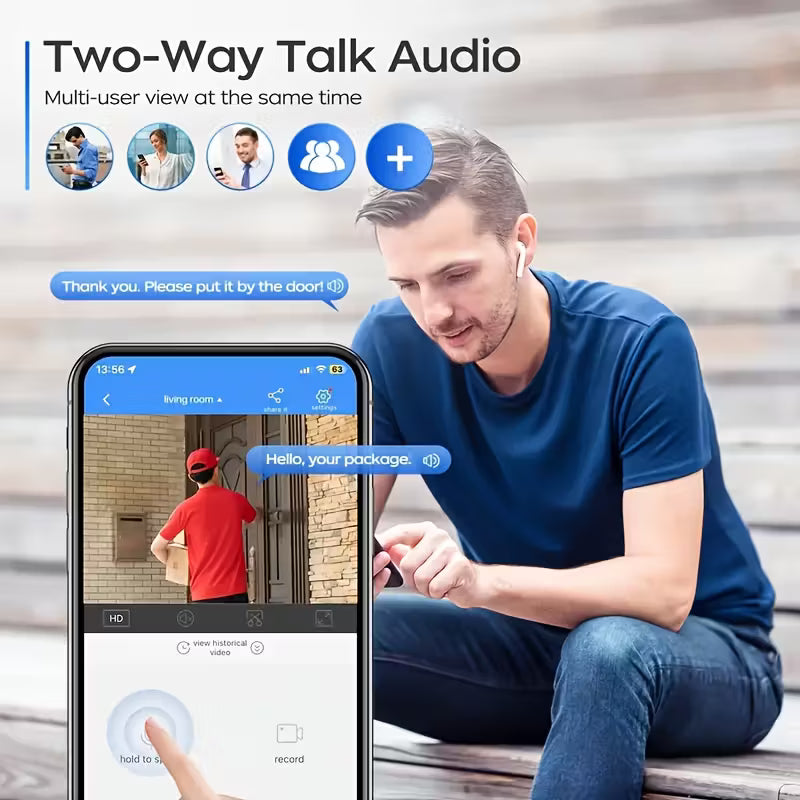 1080P HD Security Camera with Color Night Vision, Motion Alerts & Alexa – USB-Powered Indoor/Outdoor CCTV