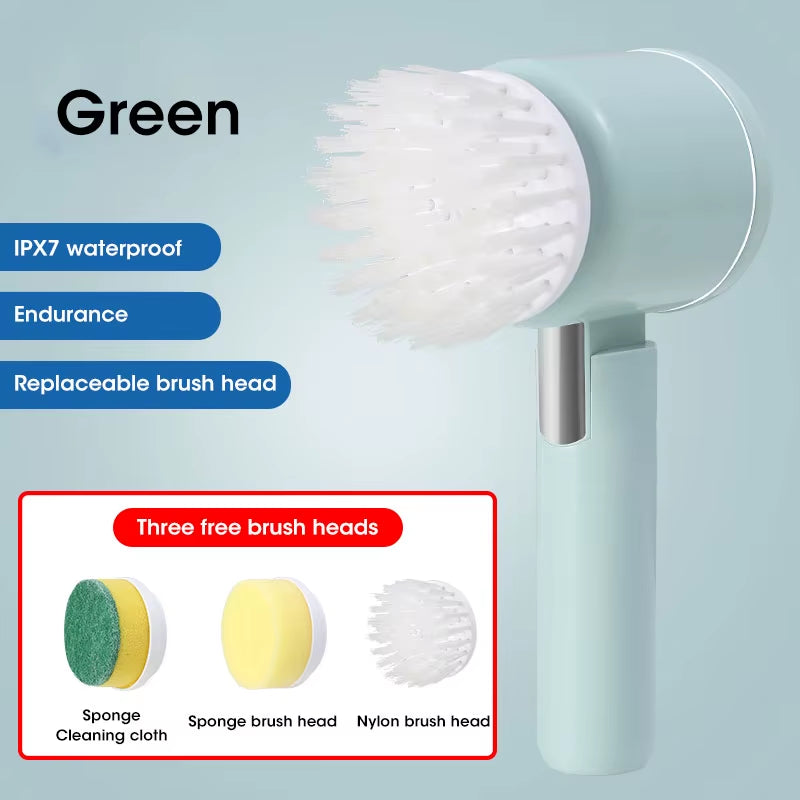 Electric Spin Scrubber – Cordless Cleaning Brush with 5 Attachments for Bathroom & Kitchen