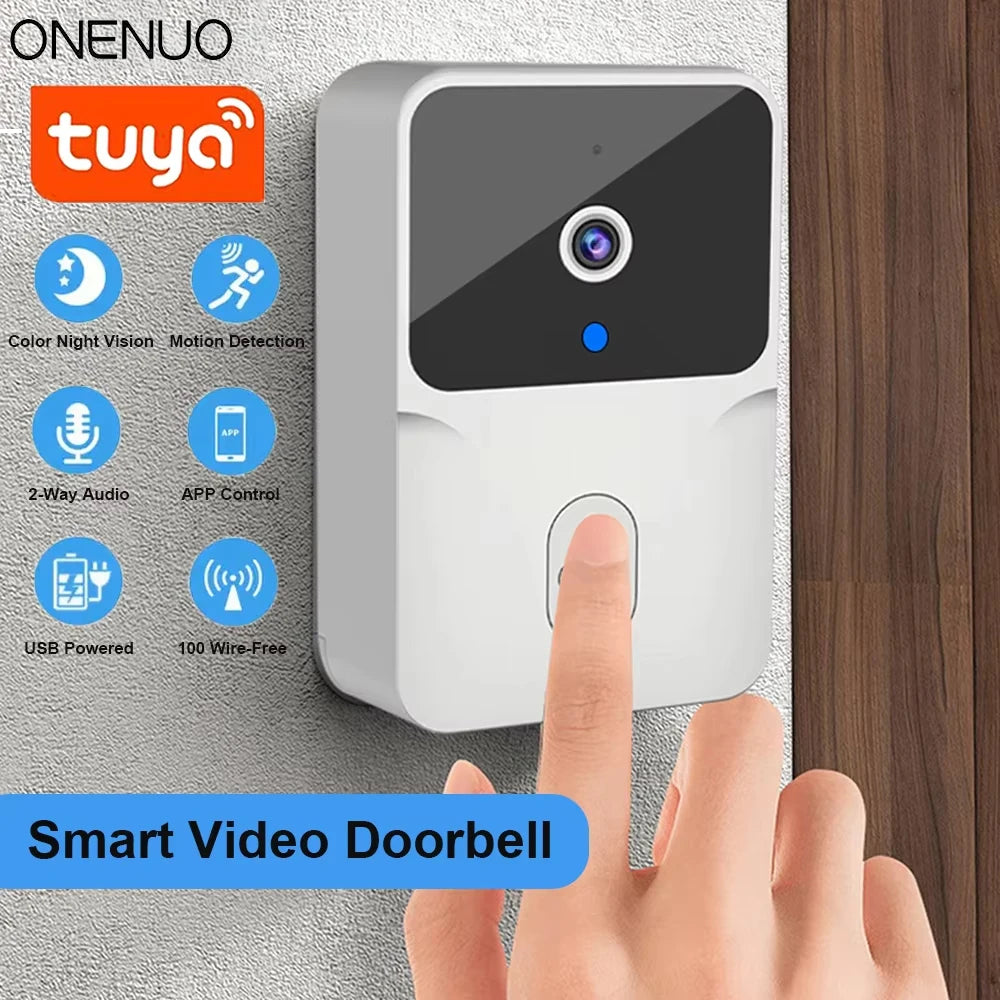 Tuya Wifi Video Doorbell Wireless HD Camera IR Alarm Security Smart Home Door Bell Wifi Intercom for Home