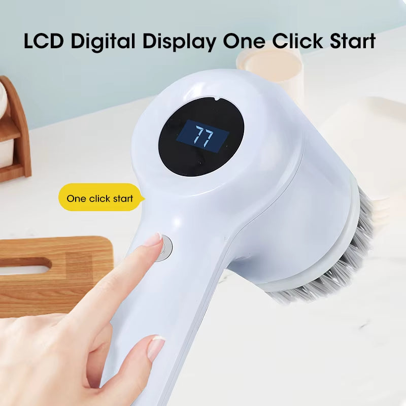 Electric Spin Scrubber – Cordless Cleaning Brush with 5 Attachments for Bathroom & Kitchen