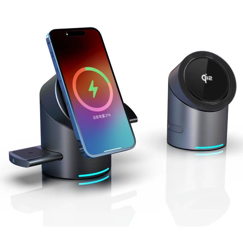Qi2 Magnetic Wireless Charger Fast Charger 3-In-1 Intelligent Fast Charging 15W for Iphone 12/13/14/15/16, for Iwatch & Airpods