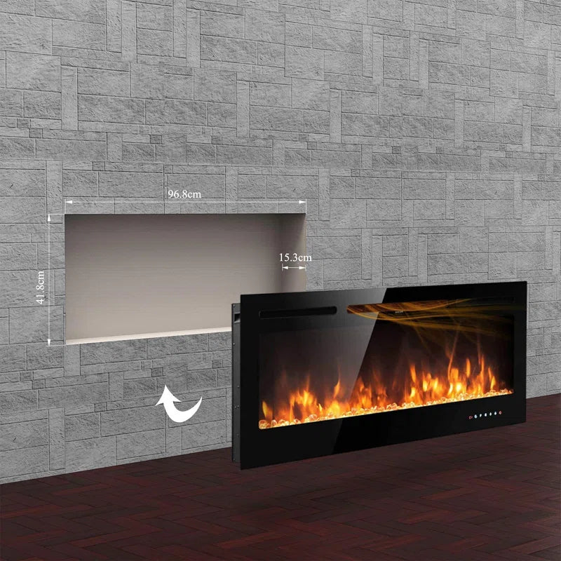 Eul  Black Electric Fireplace With