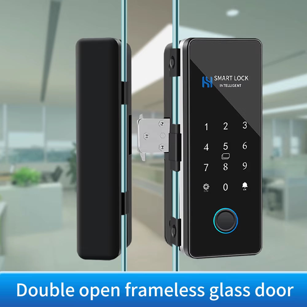 Smart Door Lock for Wooden Sliding Glass Door Hahalock App Biometric Fingerprint Lock Bluetooth IC Card Electronic Digital Lock