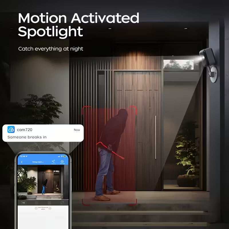 1080P HD Security Camera with Color Night Vision, Motion Alerts & Alexa – USB-Powered Indoor/Outdoor CCTV