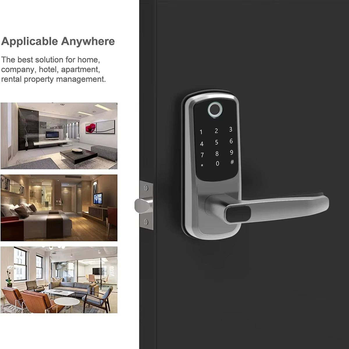 TTLOCK Wifi Electronic Smart Door Lock with Biometric Fingerprint / Password /Smart Card / Key Unlock/ USB Emergency Charger